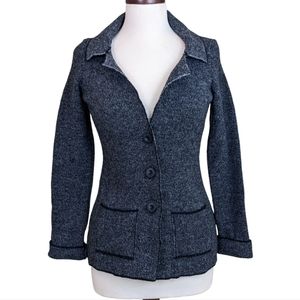 Cocogio Black & Gray Knit Open Cardigan Sweater Made in Italy Size Small
